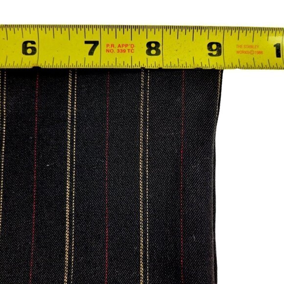 Karen Kane Bootcut Pants Size 6 Black Gold Red Pinstripe Zip Front Pockets 30X31 - Picture 7 of 8